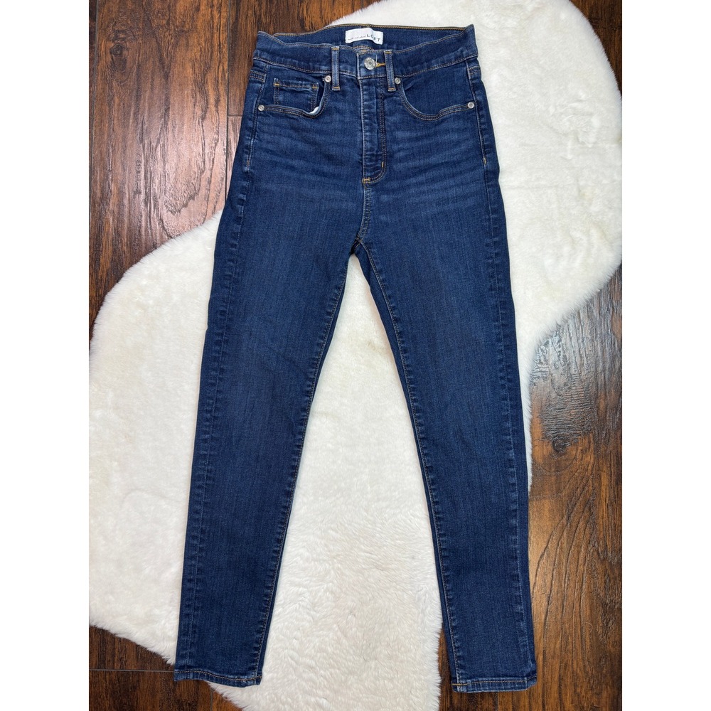 LOFT Skinny Jeans 26/2P Dark Wash High Rise Stretch Denim Womens 26 Petite